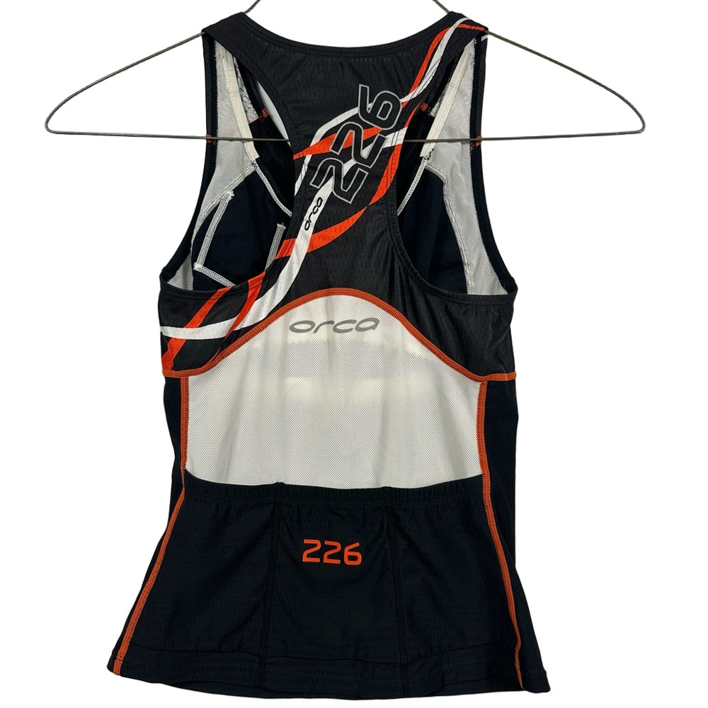 Orca Women's 1/2 Zip Black Orange Cycling Mesh Back Jersey Women’s Size Small